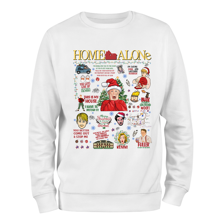 Christmas Home Alone Noel Beyaz Regular Fit Sweatshirt