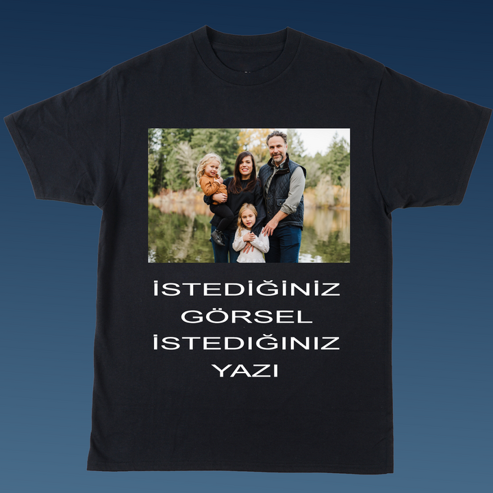 KİŞİYE ÖZEL TASARIM Oversize %100 Baskılı Kısa Kollu T-Shirt