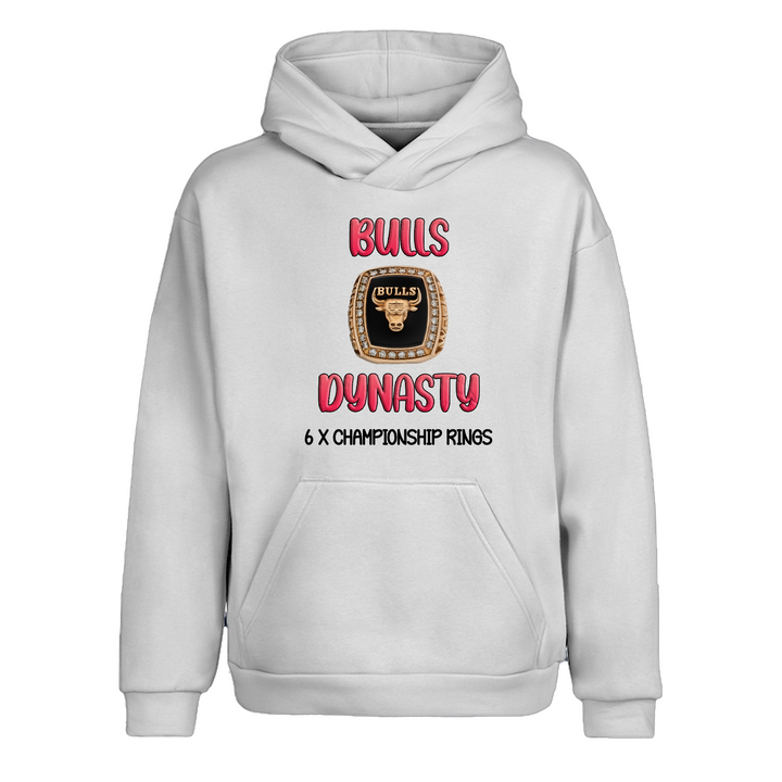 CHICAGO BULLS DYNASTY Beyaz Oversize Kapüşonlu Hoodie Sweatshirt