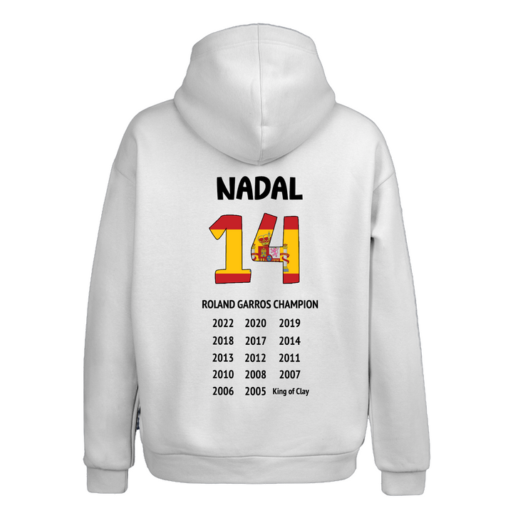 Beyaz Oversize Rafael Nadal Tennis Tenis Kapüşonlu Hoodie Sweatshirt