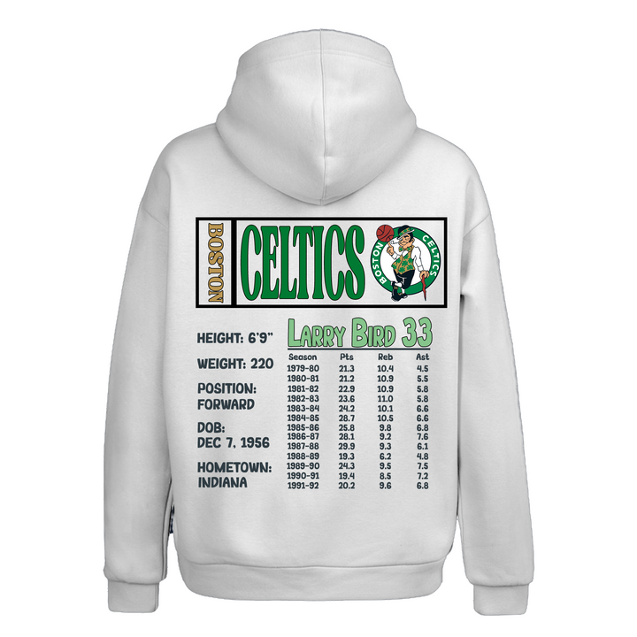 LARRY BIRD Beyaz Oversize Kapüşonlu Hoodie Sweatshirt