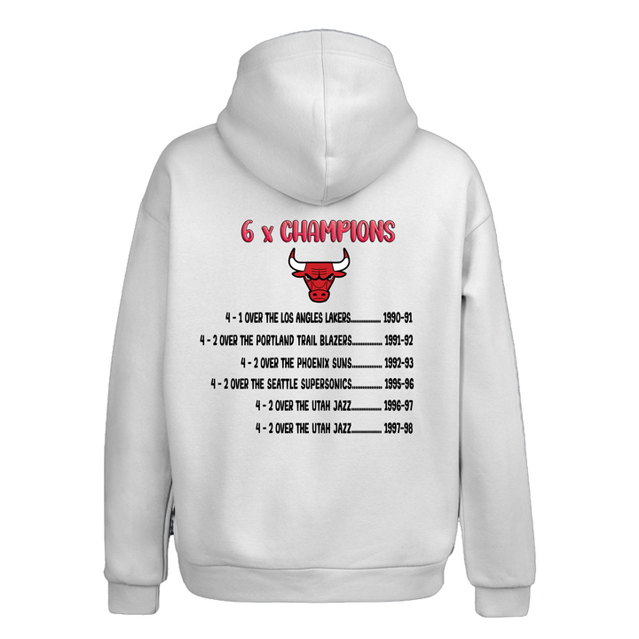 CHICAGO BULLS DYNASTY Beyaz Oversize Kapüşonlu Hoodie Sweatshirt