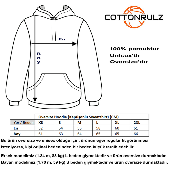 Basic Oversize Hoodie - Beyaz