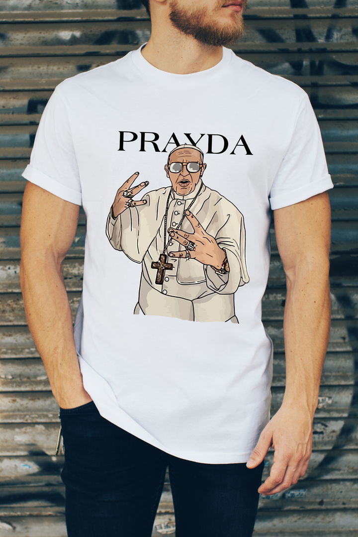 PRAYDA Oversize Fit Baskılı T-Shirt