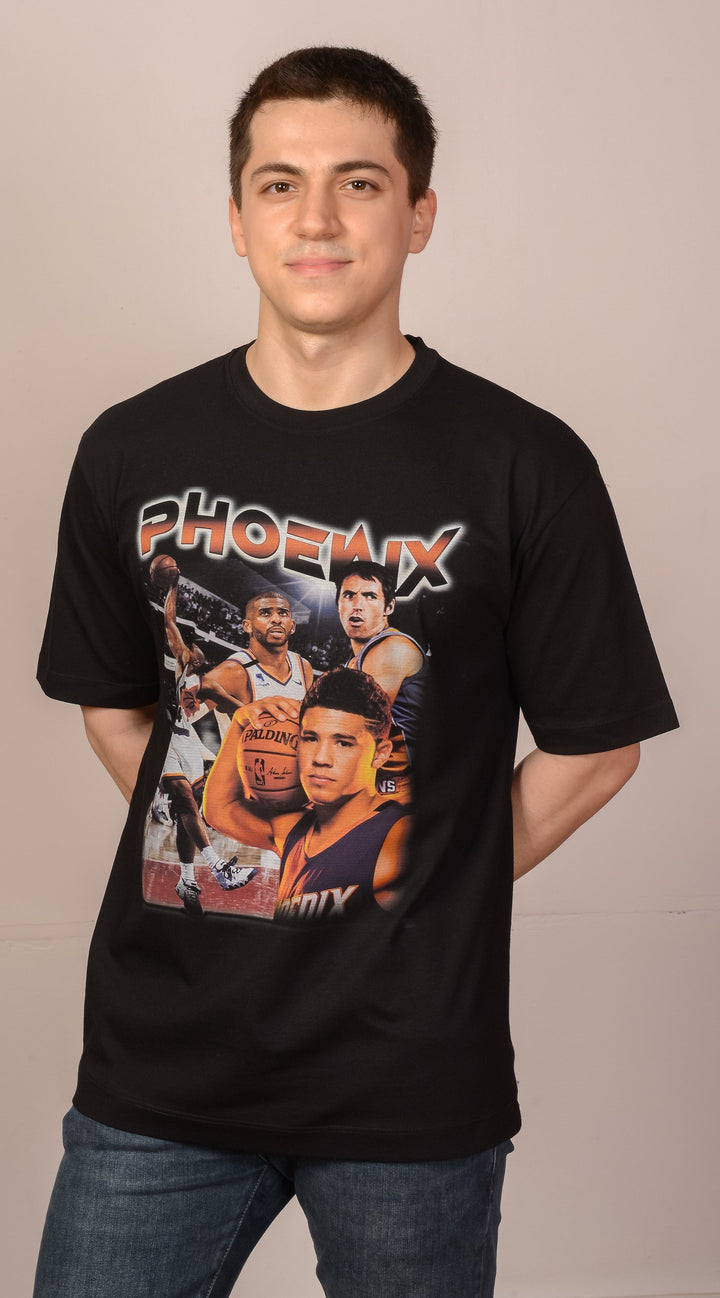 Siyah Oversize NBA Phoenix Suns T-Shirt