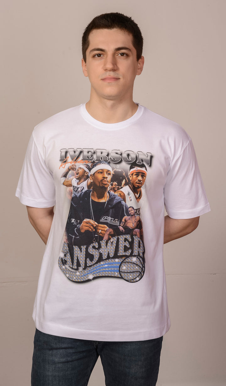 Beyaz Oversize NBA Allen Iverson T-Shirt