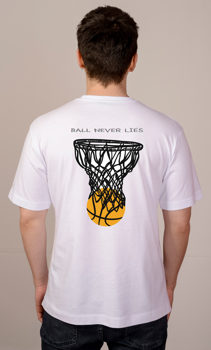 Beyaz Oversize Basketbol Hoop T-Shirt