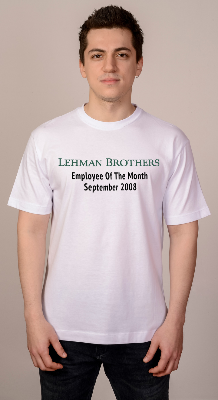 Beyaz Oversize Lehman Brothers T-shirt