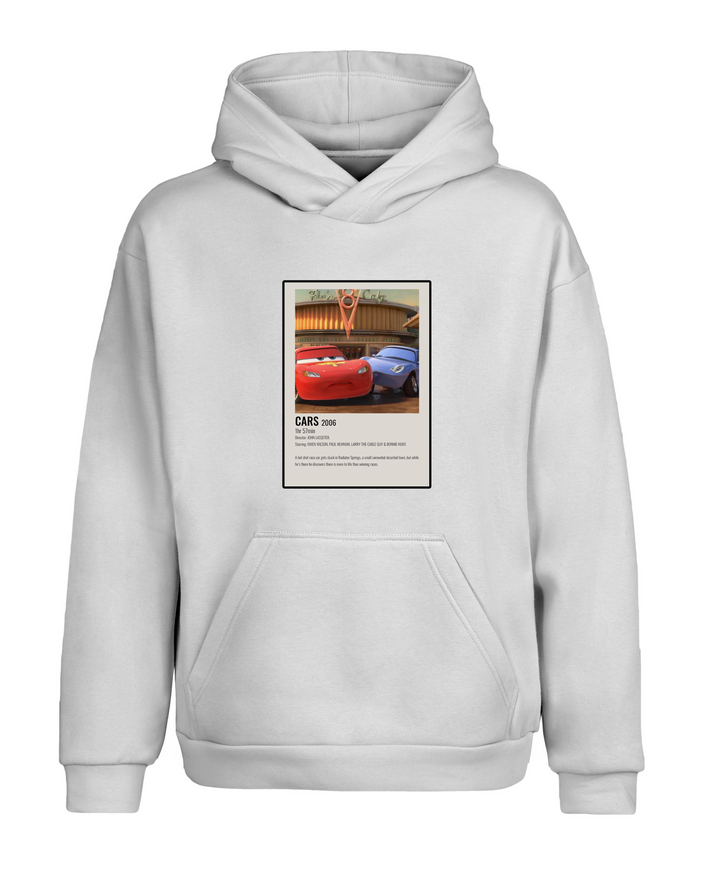 Oversize Fit Cars Kapüşonlu Hoodie Sweatshirt