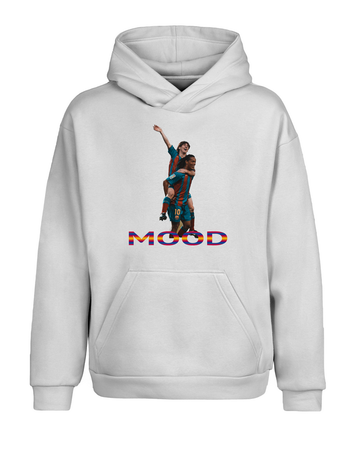 Siyah Oversize Fit Lionel Messi & Ronaldinho Kapüşonlu Hoodie Sweatshirt