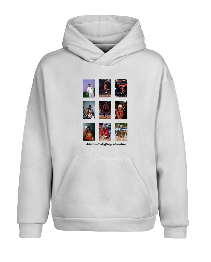 Beyaz Oversize Michael Jordan Special Moments Kapüşonlu Hoodie Sweatshirt