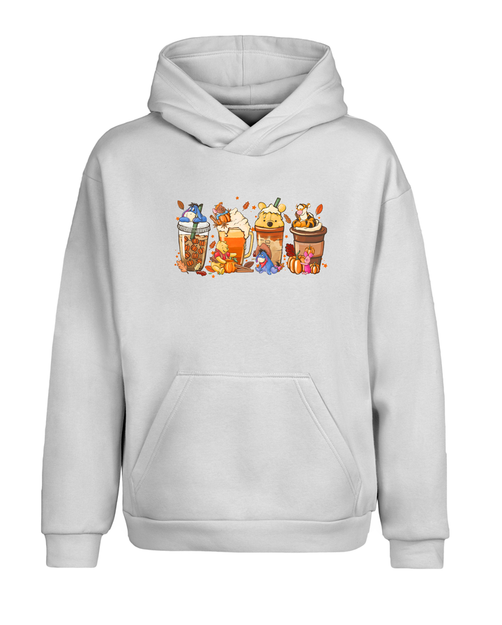 Oversize Winnie The Pooh Kapüşonlu Hoodie Sweatshirt