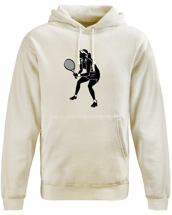 Krem Oversize Tennis Tenis Kapüşonlu Hoodie Sweatshirt