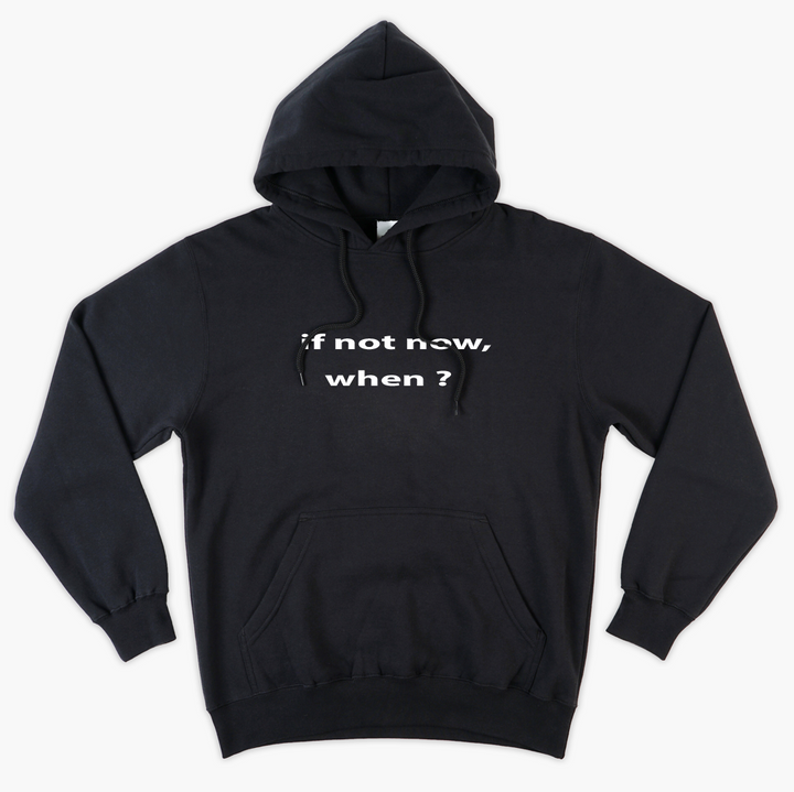 Siyah Oversize If Not Now When Kapüşonlu Hoodie Sweatshirt