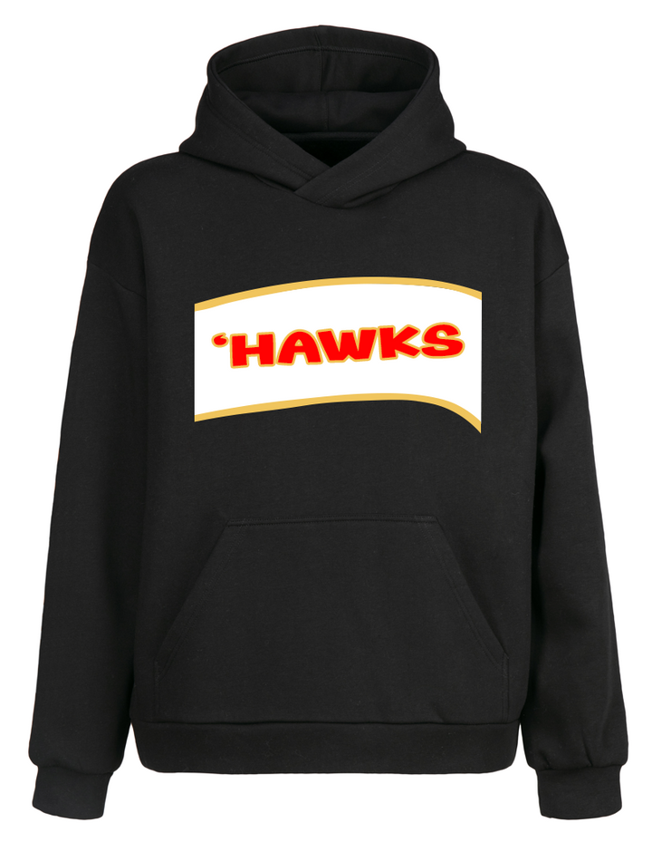 Siyah Relax Fit Atlanta Hawks Kapüşonlu Hoodie Sweatshirt