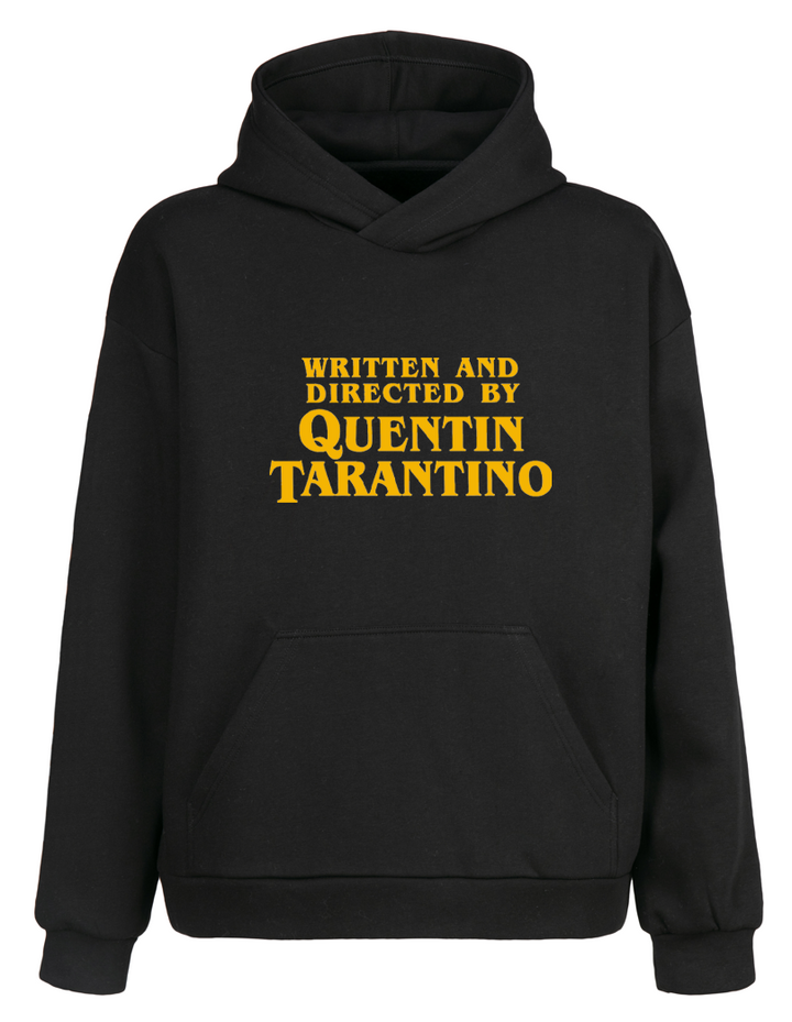 Siyah Oversize Fit Tarantino Kapüşonlu Hoodie Sweatshirt