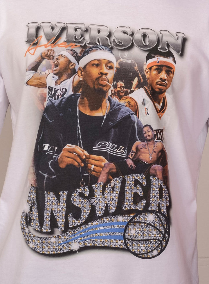 Beyaz Oversize NBA Allen Iverson T-Shirt