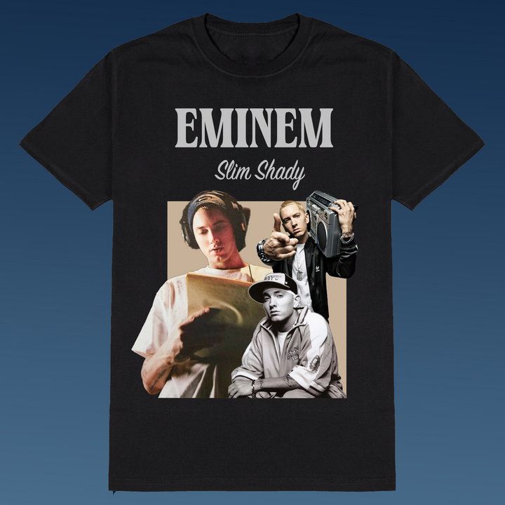 EMINEM Siyah Oversize Kısa Kollu T-Shirt