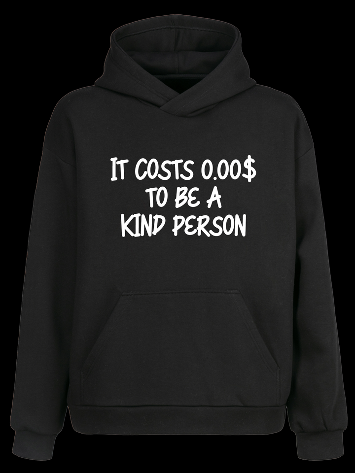 Siyah Oversize 0.00 Dollar Kapüşonlu Hoodie Sweatshirt