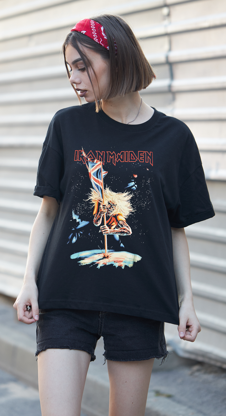 IRON MAIDEN Siyah Oversize T-Shirt