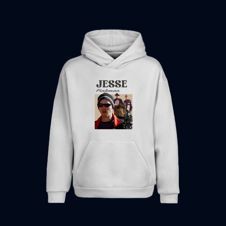 Jesse Pinkman Breaking Bad Beyaz Oversize Hoodie Kapüşonlu Sweatshirt