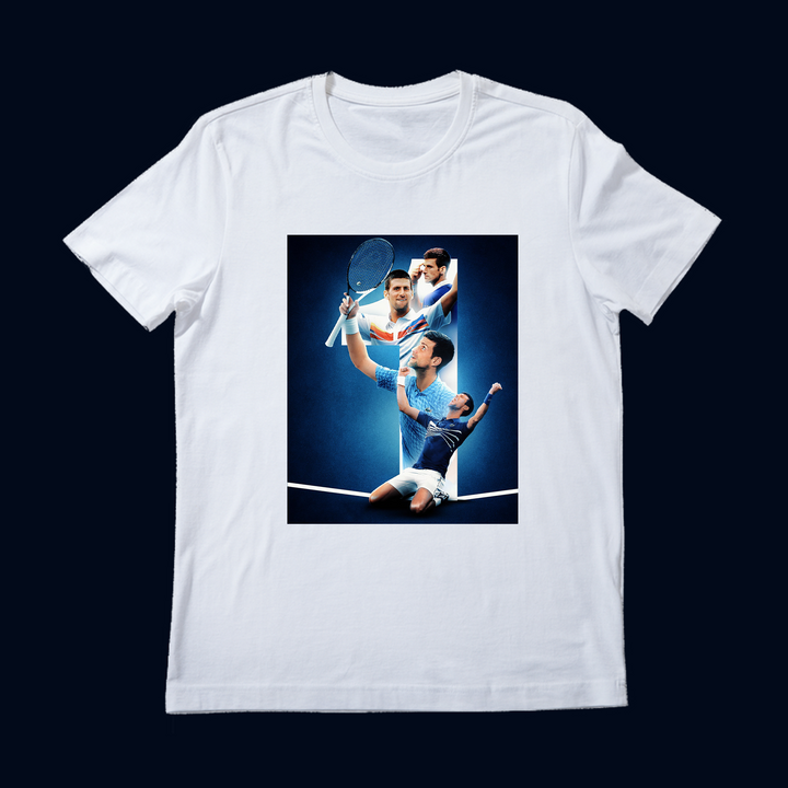 Beyaz oversize Fit Novak Djokovic Tennis Tenis T-Shirt