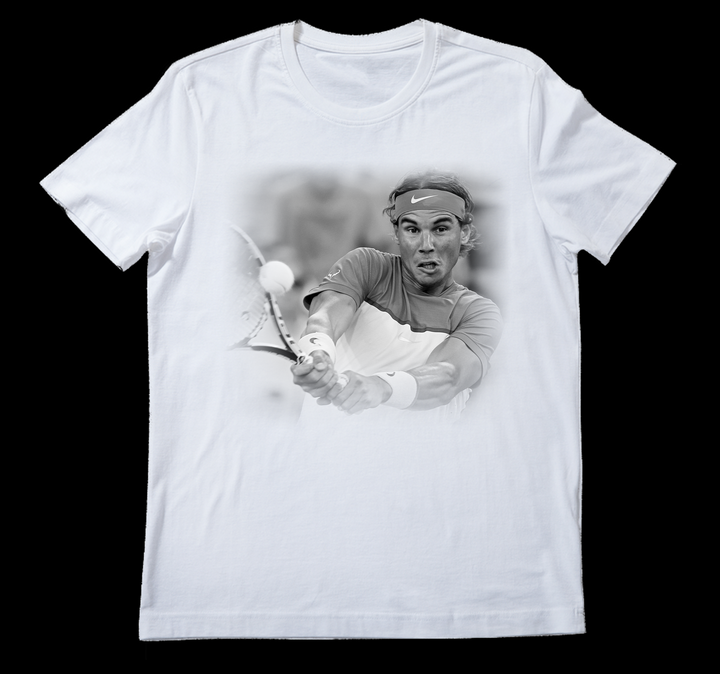 Siyah oversize Fit Tennis Tenis Rafa Nadal T-Shirt