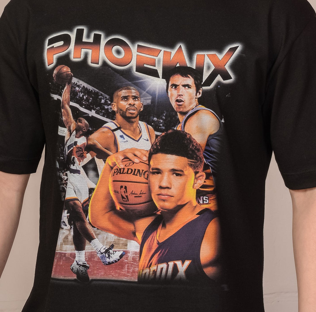 Siyah Oversize NBA Phoenix Suns T-Shirt