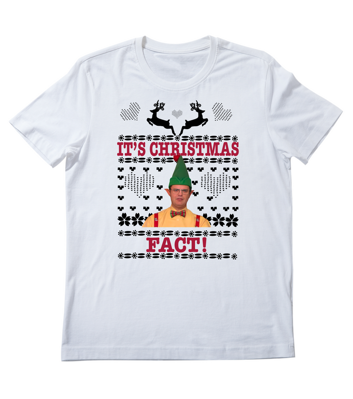 Beyaz oversize Fit Christmas Noel Yeni Yıl The Office T-Shirt