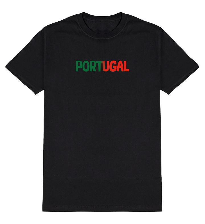 Siyah oversize Fit Portugal Portekiz Ülke T-Shirt