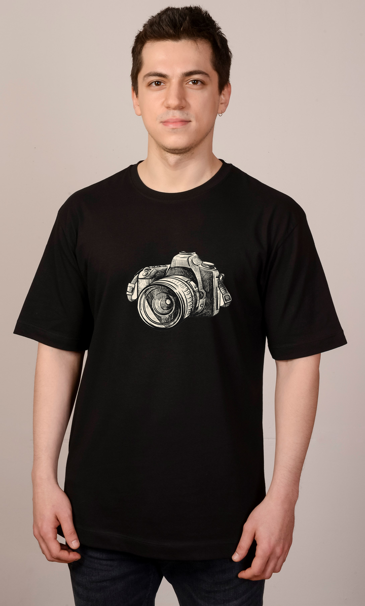 Oversize Fotoğraf Makinesi T-Shirt