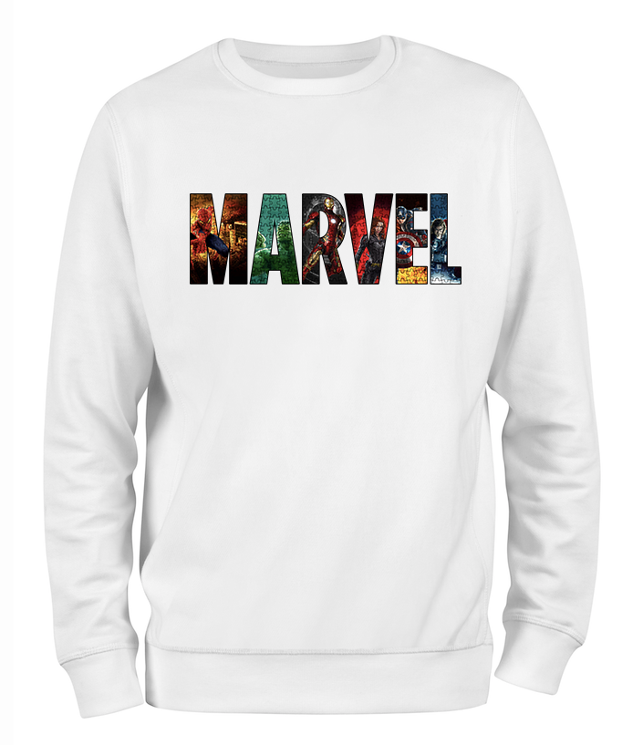 Beyaz Relax Fit MARVEL Sweatshirt