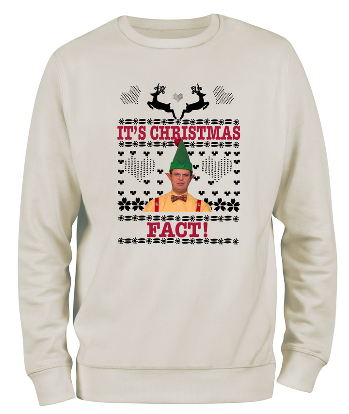 Krem Relax Fit Noel Christmas Yeni Yıl The Office Sweatshirt