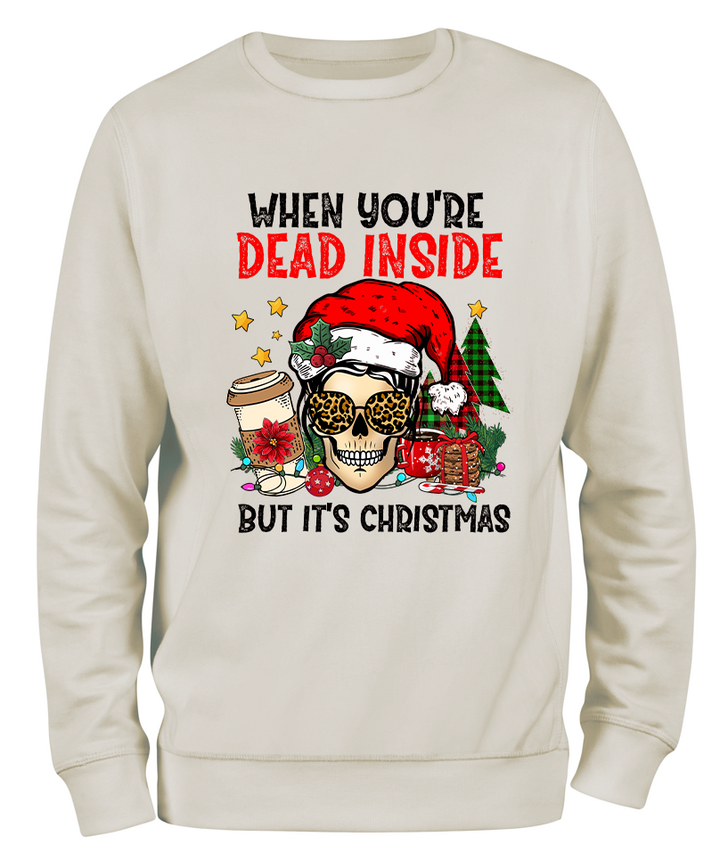 Krem Relax Fit Noel Christmas Yeni Yıl Sweatshirt