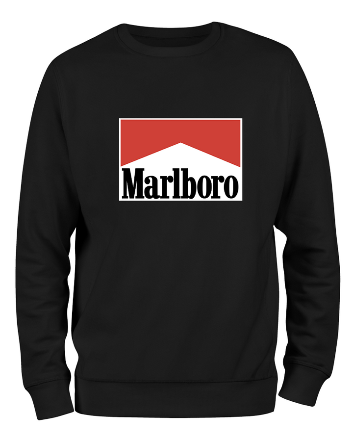 Siyah Relax Fit Marlboro Logo Sweatshirt